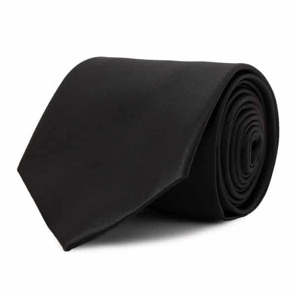 classic black shiny silk tie