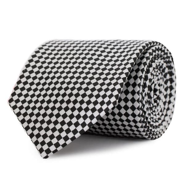 Black and white checkered tie