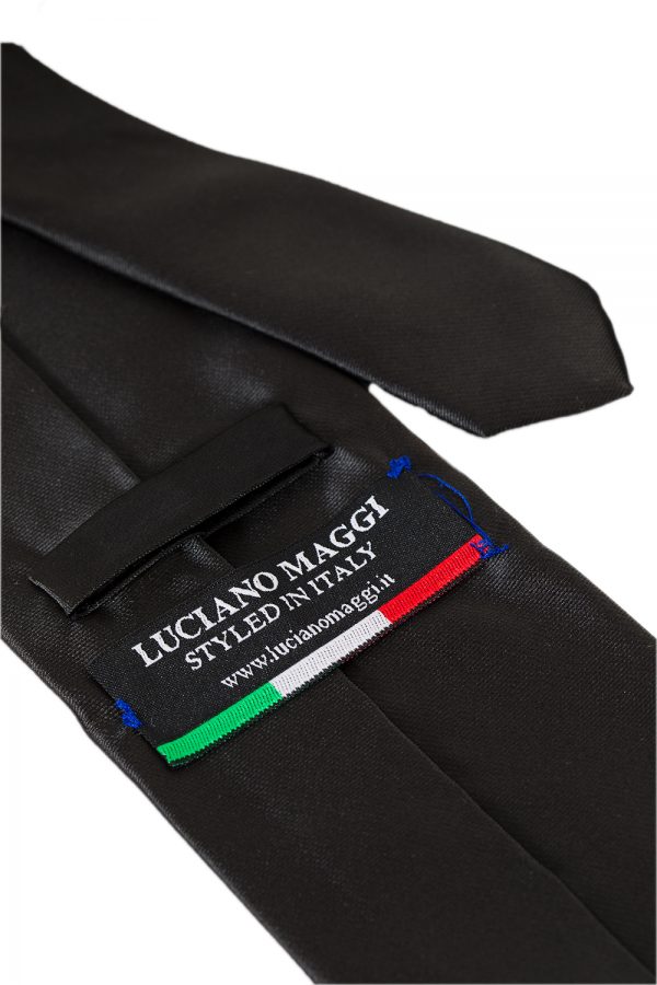 classic black shiny silk tie