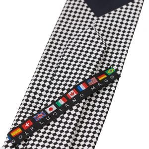 Black and white checkered tie